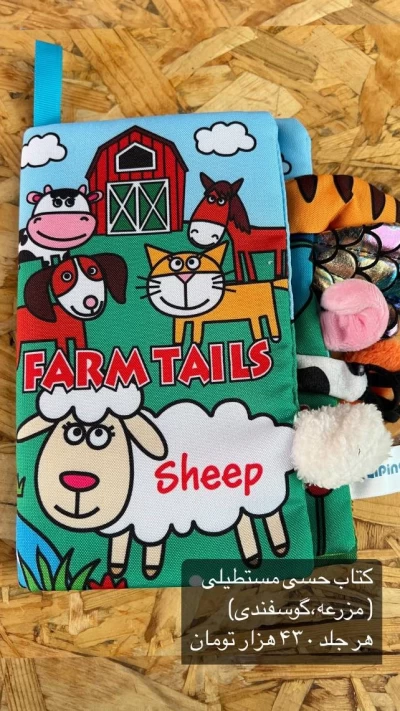 کتاب حسی مستطیلی مزرعه گوسفندی