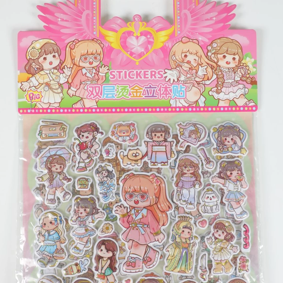 استیکر دو برگه ای طرح دختر