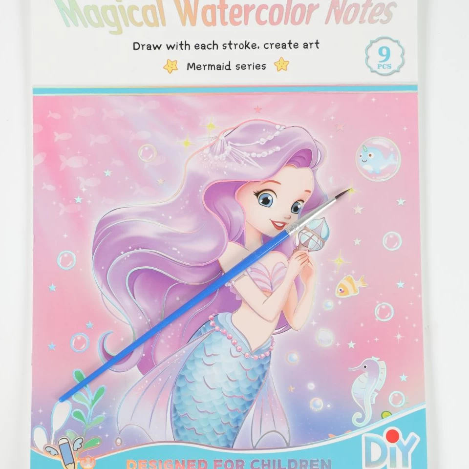 دفتر آبرنگی بزرگ پری دریایی