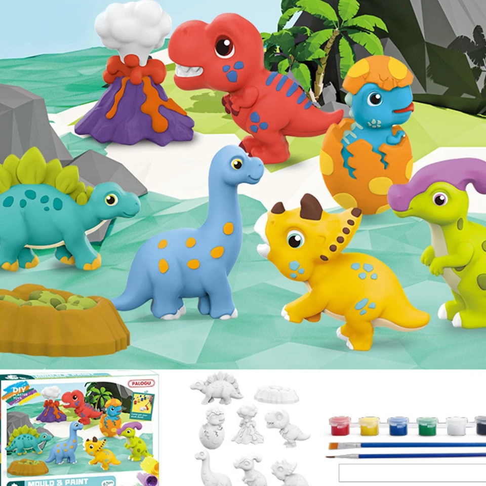 ست مجسمه رنگ آمیزی دایناسورها