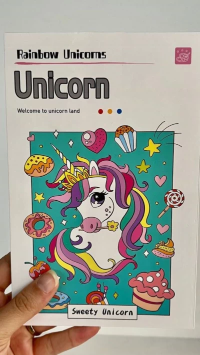 دفتر آبرنگی یونیکورن رنگین کمان