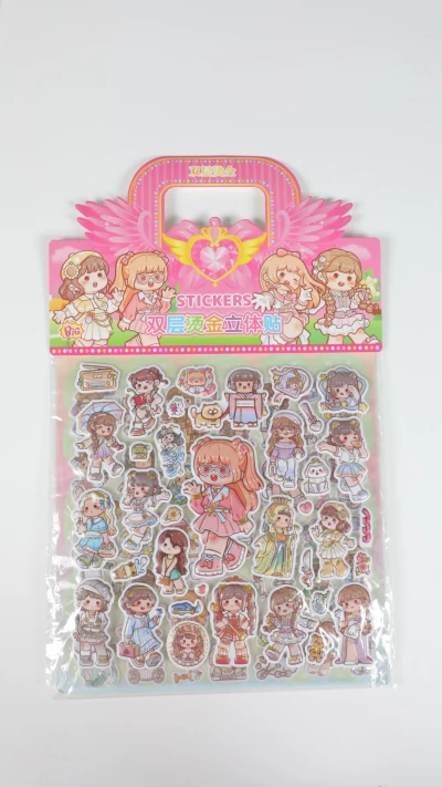 استیکر دو برگه ای طرح دختر