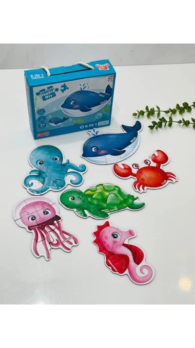پازل 1*6 جعبه دار:  جانوران دریا