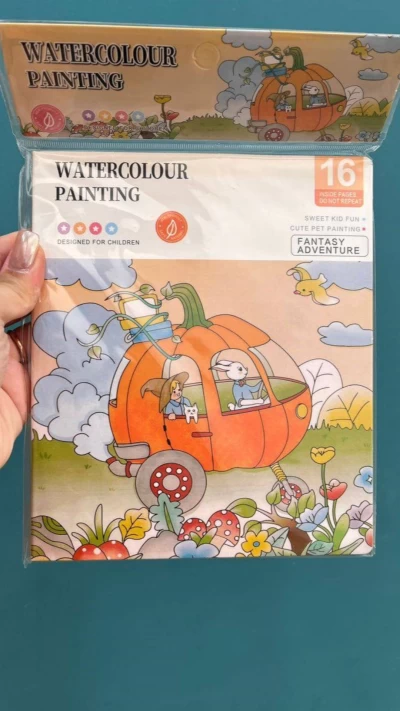 دفتر آبرنگی پالت دار طرح کدو قلقله زن