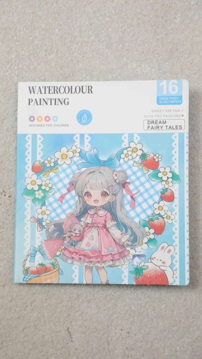 دفتر آبرنگی پالت دار دختر توت فرنگی