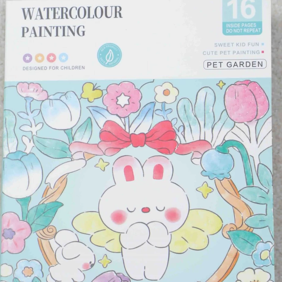 دفتر آبرنگی پالت دار خرگوش آبی