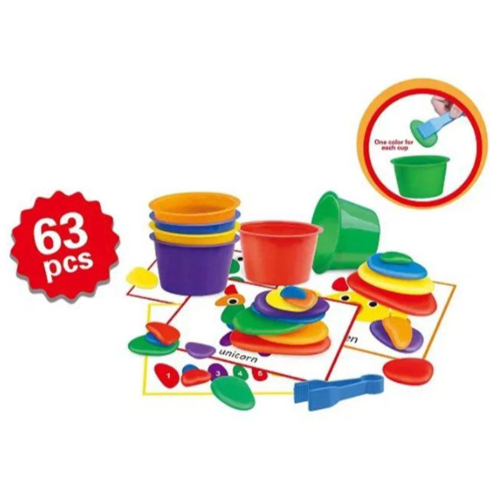 سطل و سنگ های رنگی (گارنت)