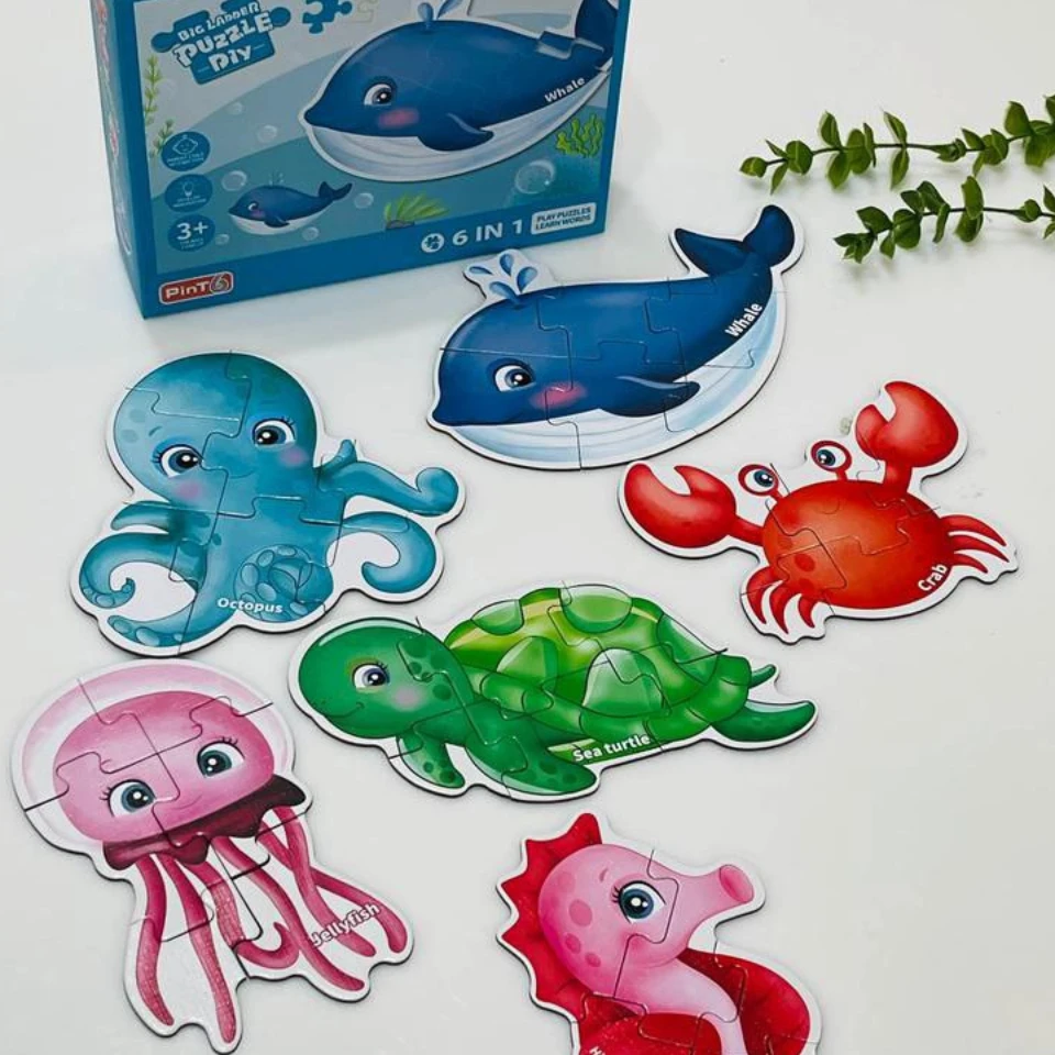 پازل 1*6 جعبه دار:  جانوران دریا