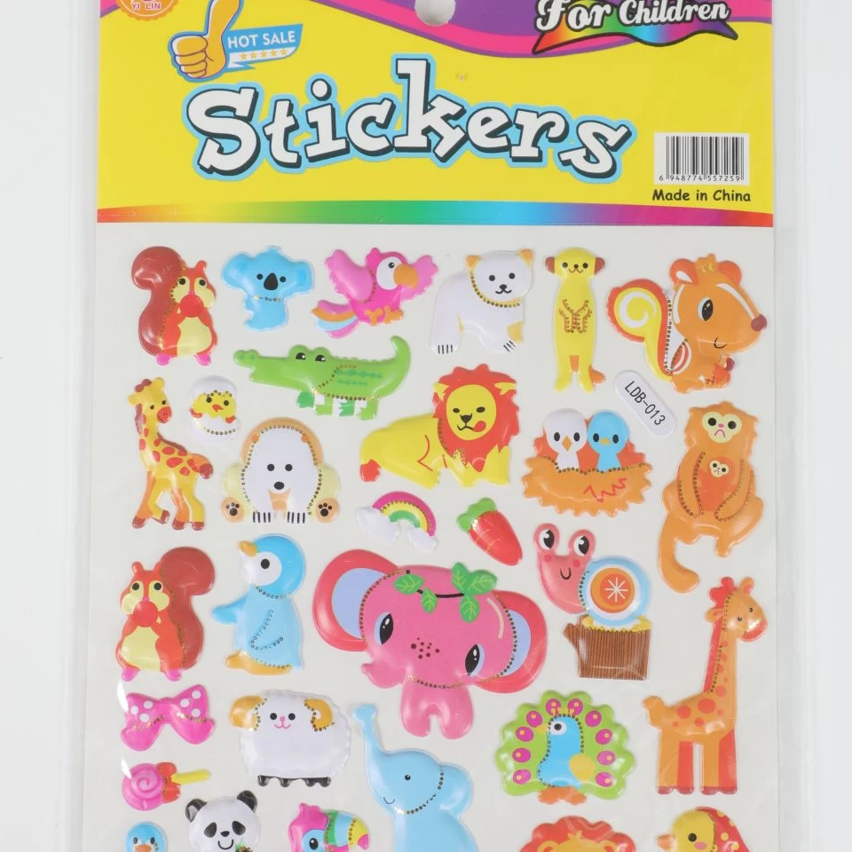 استیکر پشت سفید مدل حیوانات