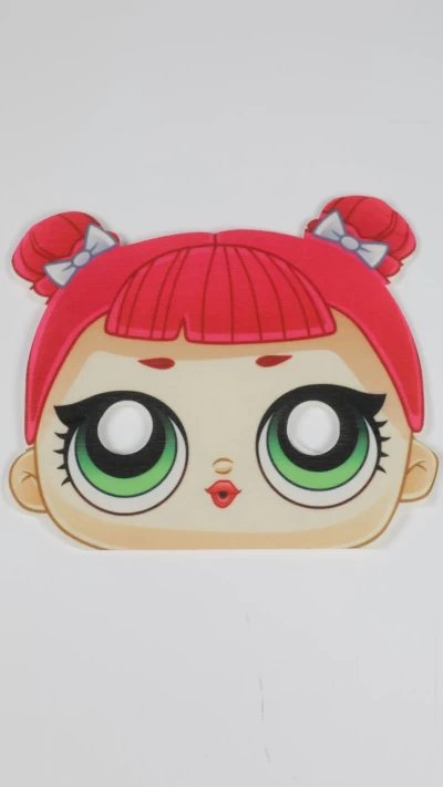 ماسک پارچه ای دختر مو صورتی چشم سبز