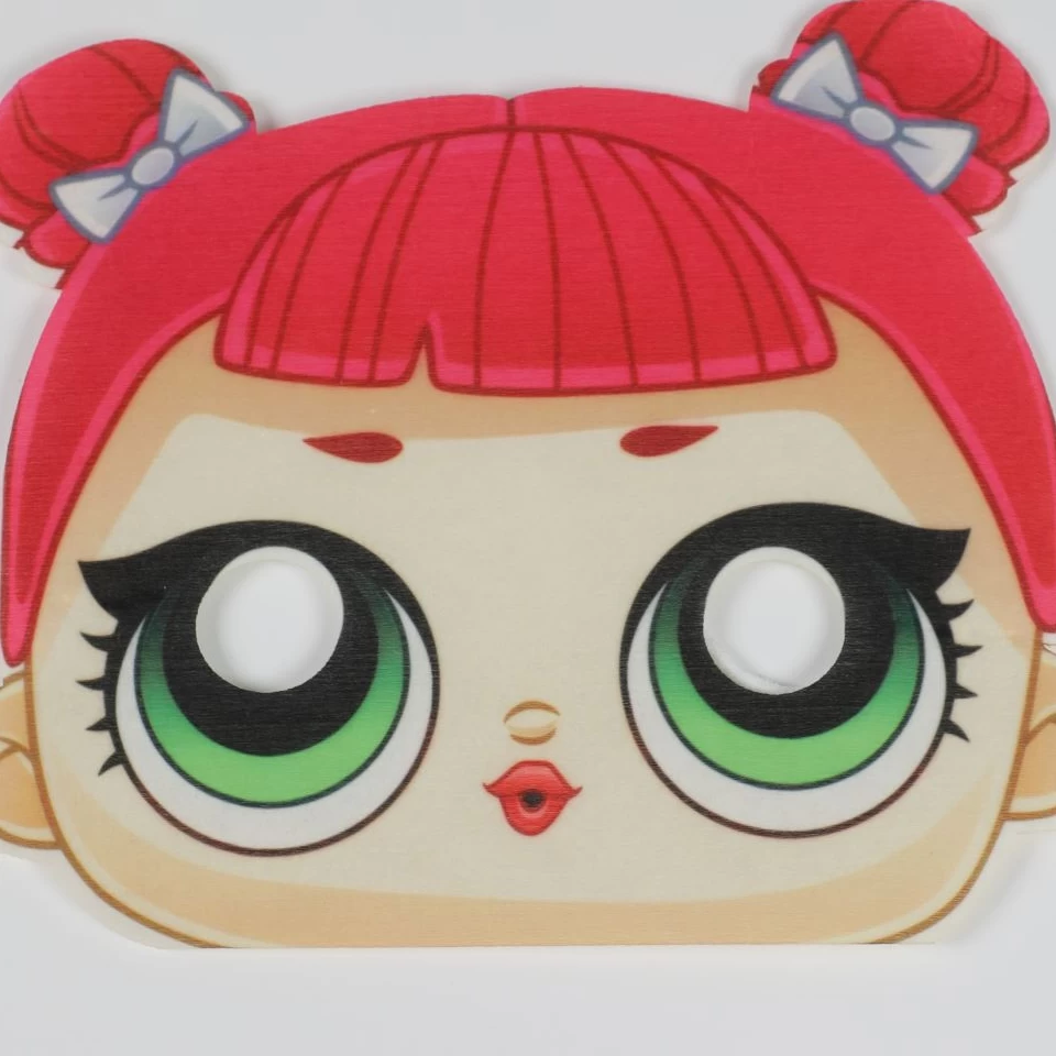 ماسک پارچه ای دختر مو صورتی چشم سبز