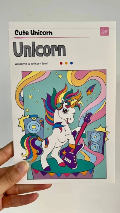 دفتر آبرنگی یونیکورن کیوت