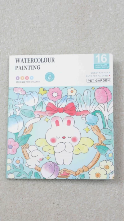 دفتر آبرنگی پالت دار خرگوش آبی